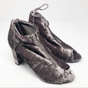 Report Velvet Peep Toe Zip Purple Ankle Boots Size 8.5